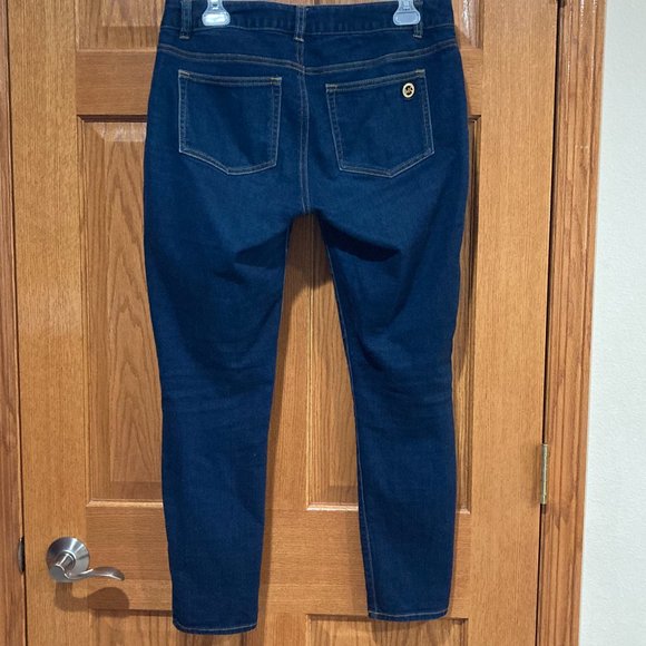 MICHAEL KORS Women's 4 Skinny Dark Wash Blue Denim Jeans Zipper Pockets - Picture 2 of 7